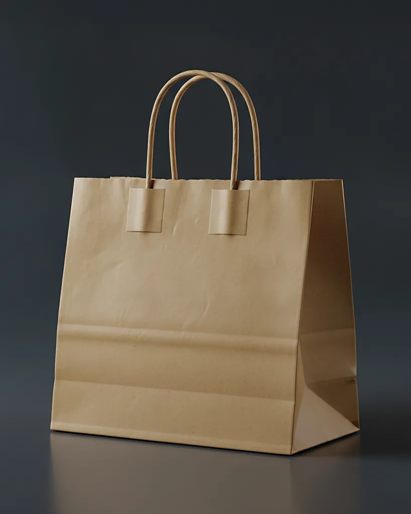 Custom bakery bag, close-up of the edge, surface texture and finish