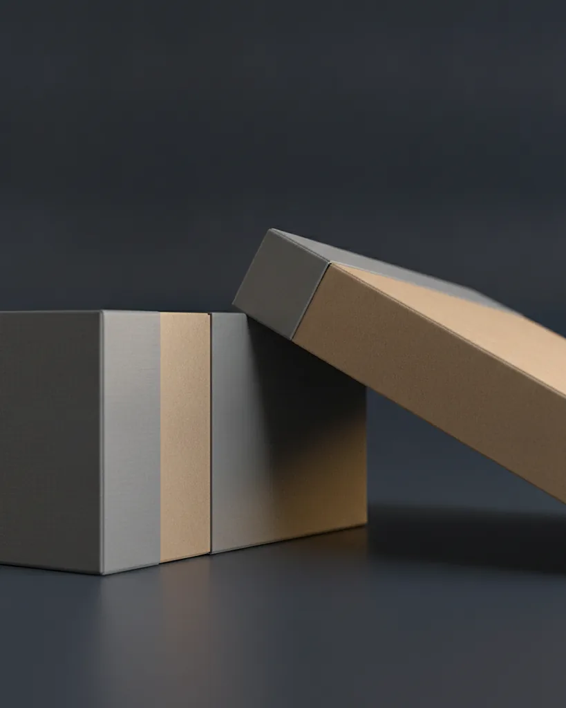 Custom collapsible rigid box, close-up of the edge, surface texture and finish