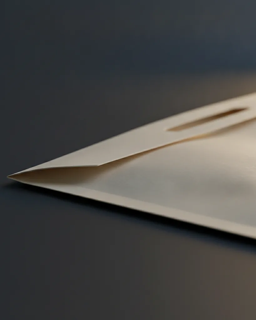Custom compostable mailer, close-up of the edge, surface texture and finish