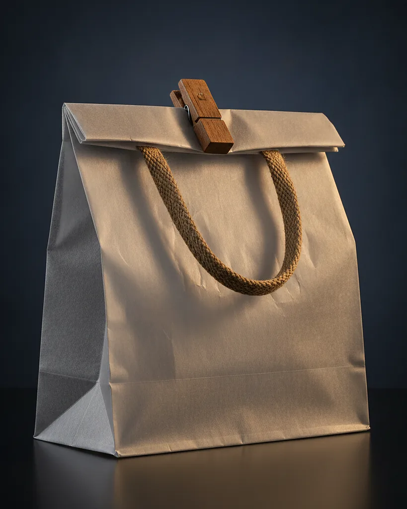 Custom bread bag, close-up of the edge, surface texture and finish