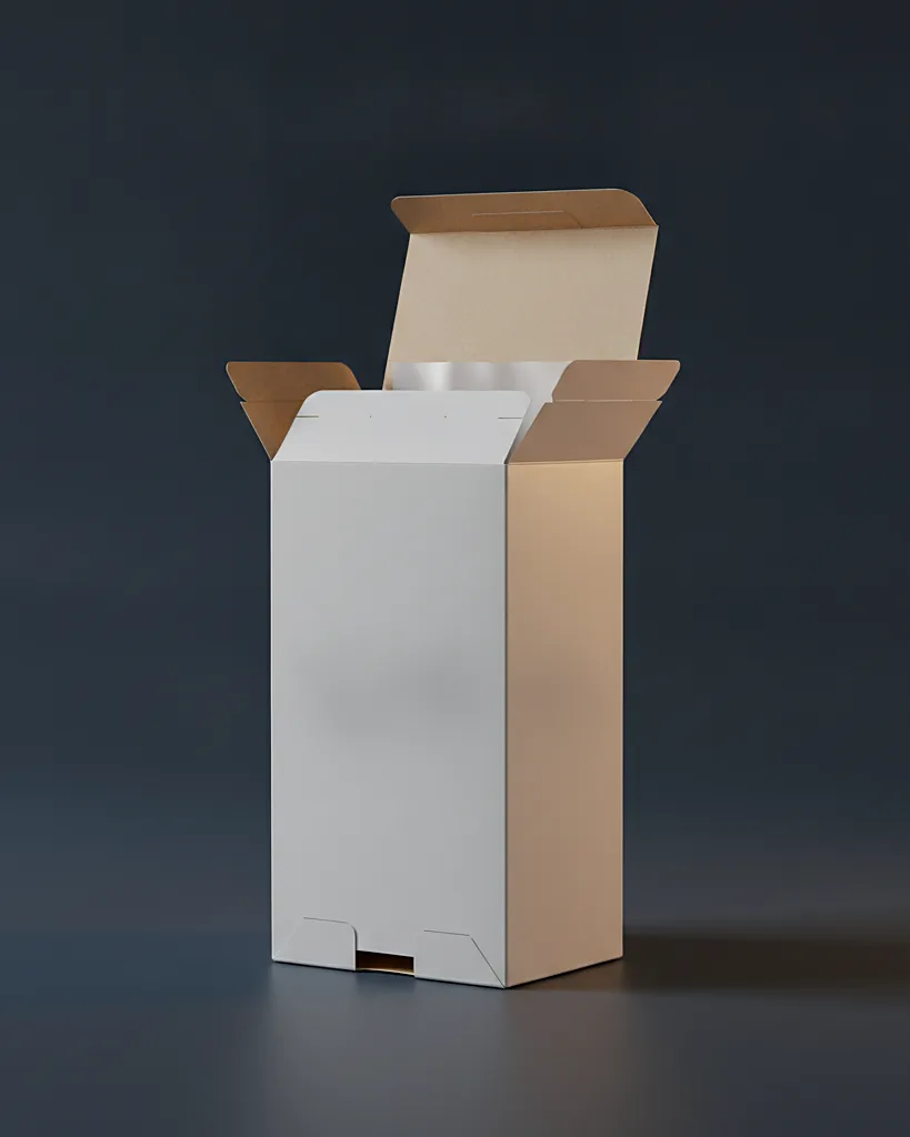 Custom cereal box, close-up of the edge, surface texture and finish