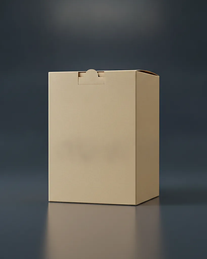 Custom mug box, 20pt SBS, fitted interior support, on a dark navy studio backdrop