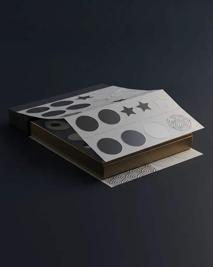 Custom sticker sheets, close-up of the edge, surface texture and finish